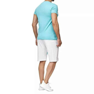 Tenues de plage d'été pour hommes, ensembles de survêtements en tricot gaufré à manches courtes et shorts, 2 pièces, pour les vacances - Product Image 3