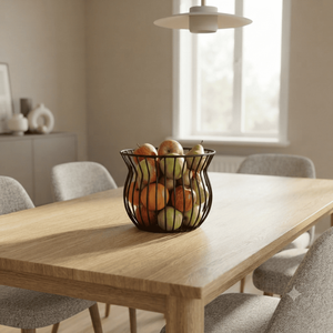 Petit panier à fruits en fil métallique noir moderne, décoratif, pour comptoir de cuisine, bol à fruits pour la maison, organisateur de rangement pour table à manger - Product Image 3