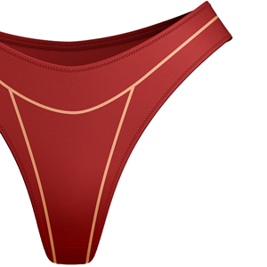Women Sexy <b>Thongs</b> Panties Print Mid-Rise Red Spandex Nylon Knitted <b>Seamless</b> Waist Logo Underwear - Product Image 5