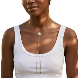 Gold Bolo Lariat <b>Necklace</b> with Bird Shape Pendant <b>Long</b> Double Drop Chain Multicolor Bead Ends Elegant Women Fashion Jewelry - Product Image 6
