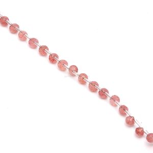 Perles de quartz fraise rose naturel facettées en forme d'oignon 7-9MM, perles de quartz fraise facettées en forme de goutte d'eau, perles briolette 8 pouces - Product Image 3