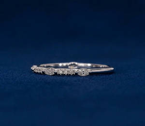 Bague de fiançailles et alliance en diamant de laboratoire 0,20 carat, or 14 carats, bijoux d'anniversaire pour femme, plaqué rhodium - Product Image 2