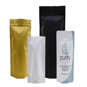 Sachets Doypack Assortis Or, Noir, Blanc et Impression Personnalisée pour l'Emballage de Produits - Product Image 1