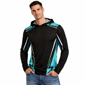 Camisa de Pesca con Capucha para Hombre, Manga Larga, UPF 50, 100% Poliéster, Transpirable, Secado Rápido, Impresión Personalizada, Venta al Por Mayor, OEM, ODM - Product Image 3