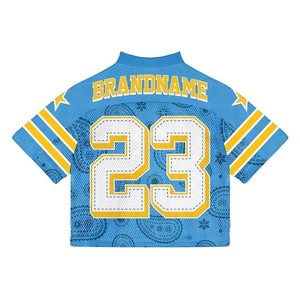 Maillot de football américain unisexe en maille, style rétro streetwear, t-shirt graphique léger 100 % coton, coupe ample et respirante - Product Image 4