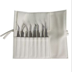 Juego de Pinzas para Pestañas SAAR GLOBAL SURGICAL de Acero Inoxidable de Precisión Antimagnéticas con Puntas Suaves y Estuche de Cuero para Extensión de Pestañas - Product Image 1