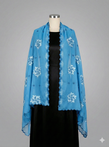 Pañuelo de encaje de algodón voile africano premium de la marca Super Brode Fatima, bordado con pedrería, transpirable, suave, ligero, floral, para verano. - Product Image 3