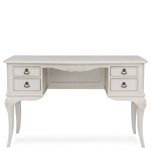 โต๊ะเครื่องแป้งสีขาวดีไซน์หรูหราสไตล์ฝรั่งเศสคลาสสิกไม้มะฮอกกานีทึบสำหรับแต่งหน้า - Product Image 3