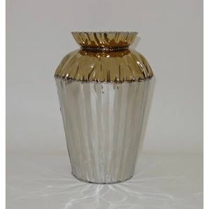 Modern Metal Tabletop Vase With <b>Gold</b> Accents Handmade Decorative Piece For Home Decor - Product Image 5