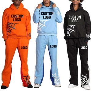 Nuevo estilo, precios al por mayor, traje de sudor hecho a medida de alta calidad para hombres, ropa de calle de felpa francesa de gran tamaño para invierno, chándales - Product Image 1