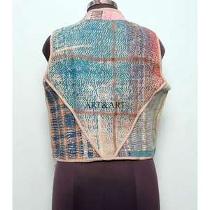 Nouvelle veste en coton indien fait main, multicolores, style patchwork Kantha, écologique, idéale pour un usage quotidien. - Product Image 5