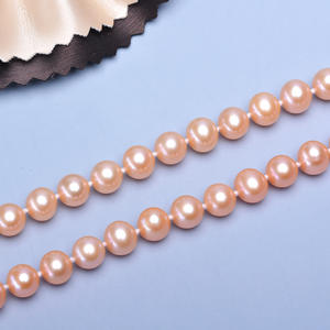 Collier de perles d'eau douce rondes presque parfaites personnalisables Tilian de 8 à 9 mm, longueur 130 cm, chaîne de pull impeccable - Product Image 2