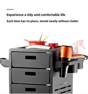 Carrito de Almacenamiento Multifuncional Moderno de Acero Inoxidable con Múltiples Niveles y Ruedas para Herramientas de Peluquería, Carrito para Salón de Belleza - Product Image 5