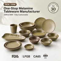 Bol en mélamine plastique de 5,5 pouces, rond, pour riz, nouilles, céréales, yaourt, style vintage unique, effet four, incassable, vaisselle pour restaurant