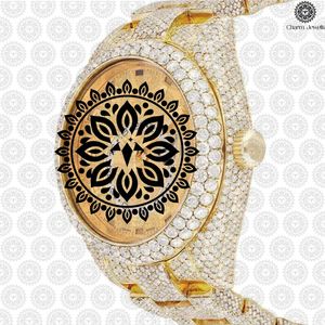 Charm Jewells Women's Yellow Gold <b>Mechanical</b> <b>Watch</b> 38mm Round Dial Sapphire Crystal Luminous Luxury Fashion Butterfly Clasp - Product Image 4
