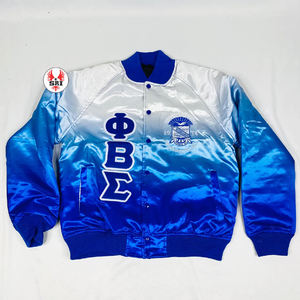 Chaqueta Universitaria Bordada de la Fraternidad Phi Beta Sigma para Hombre |   Chaqueta Letterman de la Fraternidad PBS con Cuerpo de Lana Bordada y Mangas de Cuero - Product Image 6