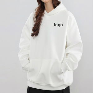 Sudadera con Capucha Extra Grande para Mujer, Color Morado Sólido, 100% Algodón Felpa, Manga Larga, con Bolsillos, para Otoño - Product Image 3