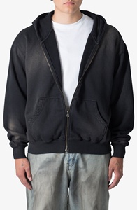 Customized High Quality <b>Men</b> Washed <b>Zip</b> <b>Up</b> Hoodie Cotton <b>Fleece</b> Oversized <b>Zip</b> <b>Up</b> Hoodie - Product Image 3
