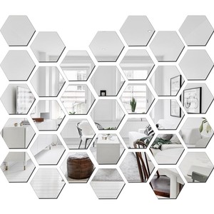Espejo de Pared Hexagonal de Madera de Mango con Marco Geométrico, Venta al Por Mayor |   Aqdus Saleem - Product Image 1