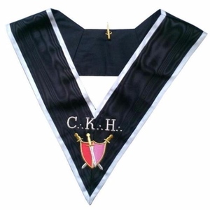 Collier de Grand Maître des Banquets 30e Degré Rite Français, Régalia Maçonnique Noir avec Bordure Argentée pour Officiers de Loge - Product Image 6