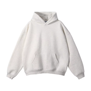 เสื้อฮู้ดดี้ผู้ชายผ้าฝ้าย 100% ลายนูน หนานุ่ม น้ำหนักมาก ผ้าฟลีซ ทรงโอเวอร์ไซส์ ลายเรียบ ทอแบบถัก  รับสกรีนโลโก้ - Product Image 2