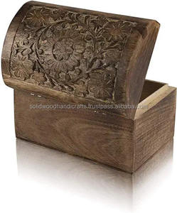 Boîtes en bois sculptées Boîte à bijoux en palissandre sculptée à la main Porte-bibelot décoratif fait à la main Cadeaux - Product Image 1