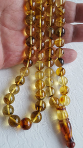 Tasbih Redondo de Resina Ámbar Brillante, 99 Cuentas de Oración, Misbaha Islámica, Subha, Rosario para Dhikr, Zikr, Namaz, Meditación y Adoración Musulmana - Product Image 6