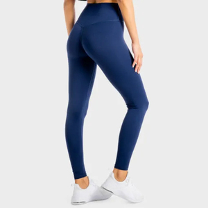 2026 New High Waist Solid Color Full Length Leggings With Invisible Pocket <b>Stretch</b> Breathable Yoga Pants - Product Image 4
