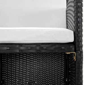 Ensemble de salle à manger de jardin en polyrotin noir 4 places avec structure en acier, mobilier d'extérieur contemporain - Product Image 4