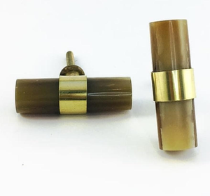 Exquisitos adornos artesanales naturales hechos en India, perilla en forma de T de cuerno para muebles y decoración, ágata - Product Image 1