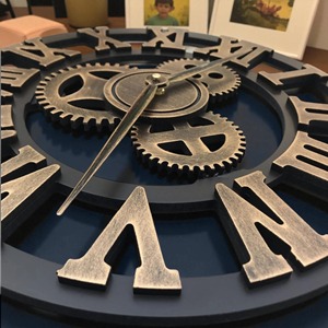 Industrial Style <b>Wall</b> <b>Clock</b> Perfect For Living Room And Office Adds Raw And Modern Urban Interior <b>Decor</b> Appeal From India - Product Image 2