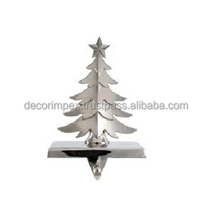 Adler Metal Tree Stocking Holder, Silver Christmas Tree Stocking Holder Stocking Holder - Product Image 1