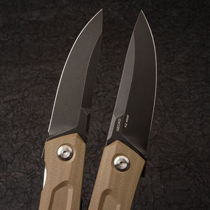 Couteau pliant d'extérieur personnalisé avec logo DIY OEM, acier A2, couteau de survie de poche avec clip en alliage de titane TC4 et boîte cadeau artisanale - Product Image 4