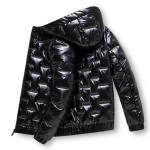 Men's High Quality Custom Puffer Jacket for Men Fashion Shiny Multicolor <b>Winter</b> <b>Coat</b> Direct Casual Style <b>Thick</b> Polyester Wadding - Product Image 3