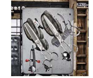 Ensemble de ciseaux pour gauchers en acier inoxydable, poignée ergonomique, ciseaux droits et effilants, outils professionnels de coiffure pour salon - Product Image 3