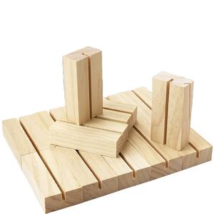 Présentoir de cartes en bois naturel, porte-cartes de visite et de notes en bois dur naturel pour la maison et le bureau - Product Image 1