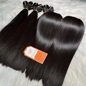 Available Bone Straight Length From 6" To 20" In Stock Ready To Ship Vietnamese Human Hair Bundles And Closure Wholesale Price