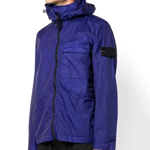 Chaqueta Acolchada Impermeable con Capucha para Hombre, Reversible, Transpirable, Anti-UV, de Secado Rápido, Azul Sólido, Cierre de Cremallera, Informal - Product Image 3