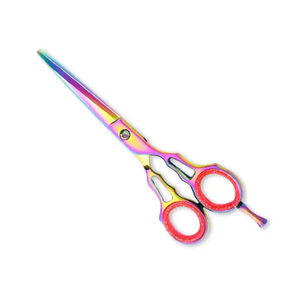 กรรไกรตัดผมสแตนเลส6นิ้วใบมีดคมเคลือบหลายสีเครื่องมือความงาม - Product Image 3