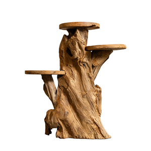 ARTERRA Support de Présentation Artisanal de Luxe en Bois pour Décoration Intérieure et Extérieure, Idéal pour Diwali, en Racine de Teck Biologique, Style Rustique Artisanal - Product Image 2