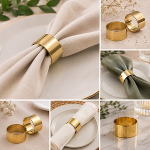Anillo de Servilleta de Metal Moderno con Acabado Pulido, Porta Servilletas Decorativo para Comedores, Recepciones de Bodas y Eventos de Lujo - Product Image 2