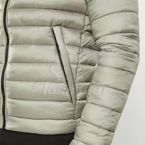 Custom Style <b>Men's</b> 100% Polyester Waterproof Windproof Puffer <b>Jacket</b> Stand Collar Long Sleeves Winter Coat Plain Dyed - Product Image 6