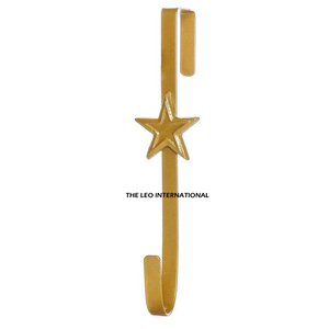 Décorations de Noël classiques en acier inoxydable, couronne d'étoiles en métal, légères, faites à la main, pour accrocher à la porte - Product Image 1