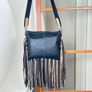 Bolso bandolera de cuero con flecos occidentales de último diseñador para mujer, bolso de hombro Floral de cuero de vaca - Product Image 5