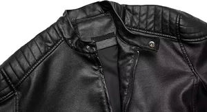 Veste en cuir pour homme de qualité supérieure, coupe ajustée, style motard |   Veste en cuir respirante coupe-vent tendance |   Vente en gros sur mesure - Product Image 4