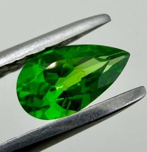 Gema suelta de tsavorita natural, corte pera, verde, 6.80x4 mm, 0.52 quilates, para la fabricación de joyas, piedra preciosa rara - Product Image 2