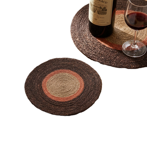Juego de posavasos de hierba marina tejidos a mano, estilo nórdico, con rayas, decorativos para mesa, para botellas de cerveza y vino. - Product Image 2