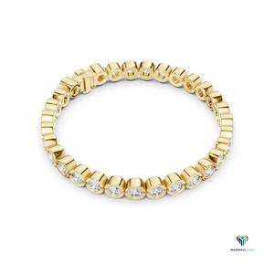 9.30 CT Yellow <b>Gold</b> Round Lab Grown Diamond Bezel Set Tennis Bracelet in 14K <b>Solid</b> <b>Gold</b> - Product Image 3