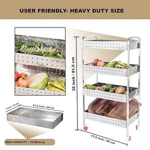 Panier de rangement industriel robuste en métal, grand organisateur de fils pour la maison, la cuisine, le garde-manger et les étagères - Product Image 5