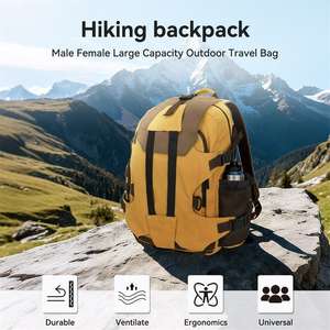 Mochila de Senderismo de Lona Resistente, Antirrobo, Impermeable, para Camping, Viajes, Montañismo - Product Image 4